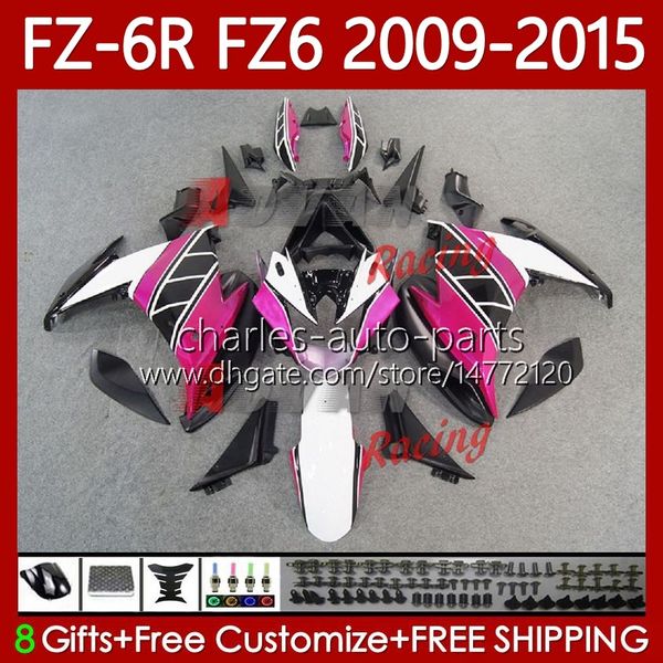 Kit corpo per YAMAHA FZ6N FZ6 FZ 6R 6N 6 R N 600 09-15 Carrozzeria 103No.66 FZ-6R FZ600 FZ6R 09 10 11 12 13 14 15 Rosa Bianco FZ-6N 2009 2010 2011 2012 2013 2014 2015 Carenatura OEM