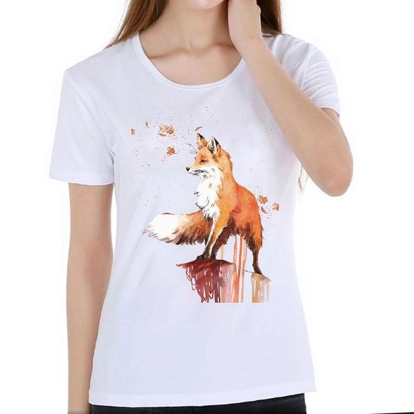 

harajuku 2021 fox animal print t-shirt women camiseta feminina graphic tee shirt femme t shirt female white tshirt casual