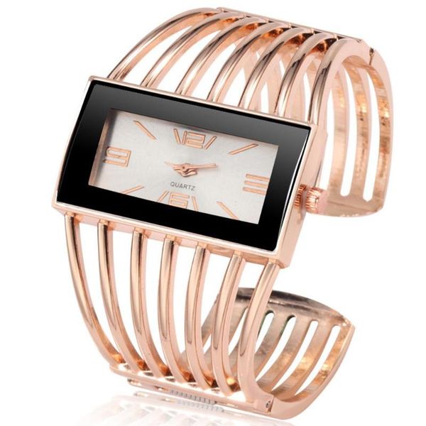 

wristwatches 2021 fashion women big rectangular multilayer open end analog quartz wrist watch, Slivery;brown