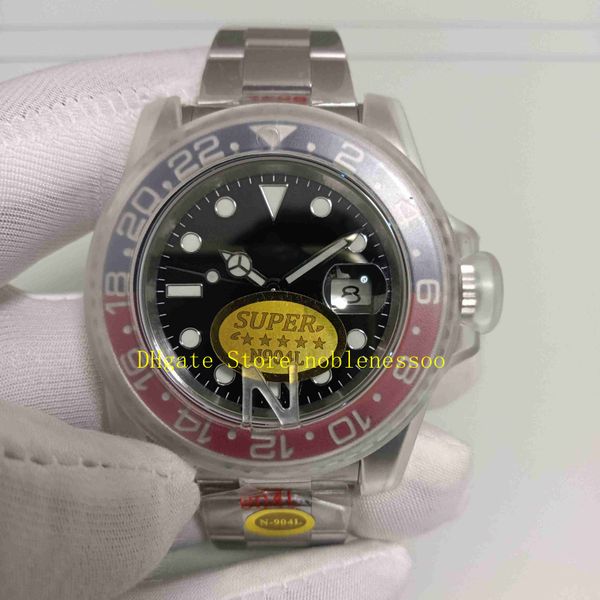 

3 style super n factory 904l steel cal.3186 movement watch mens black dial 116719blro red blue ceramic bezel 116719 men 126710blro 126710 ba, Slivery;brown