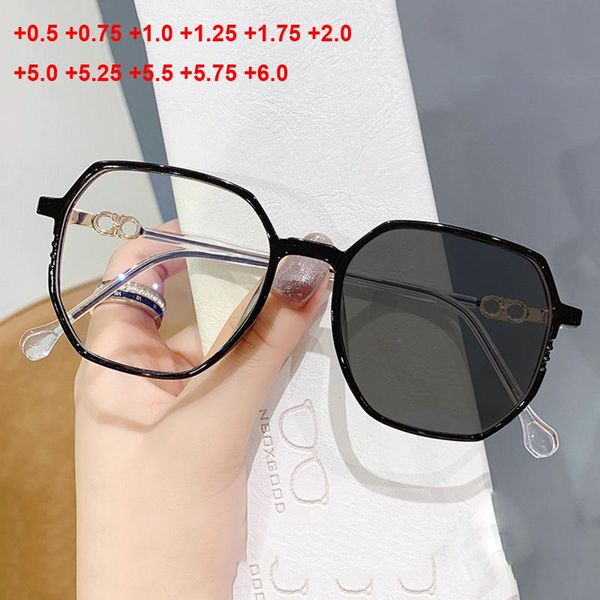

sunglasses women pochromic hyperopia glasses farsighted reading eyeglasses chameleon female tr90 matel spectacle, White;black