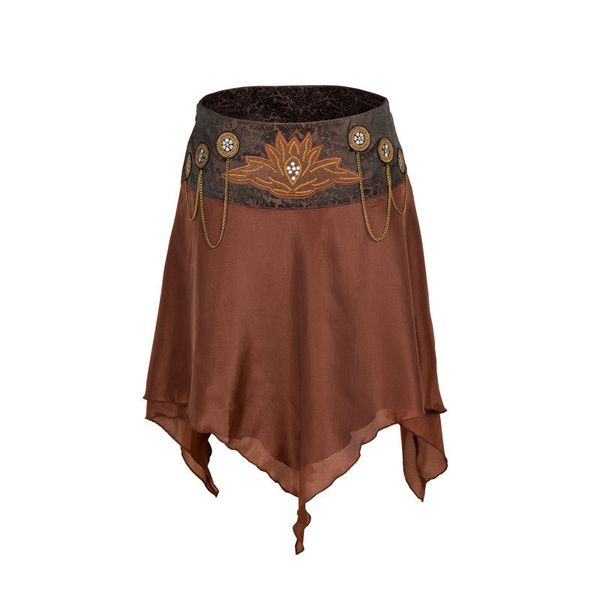 

costumes summer dress skirt women's high waist rock punk halloween folk dance stage performance, Black