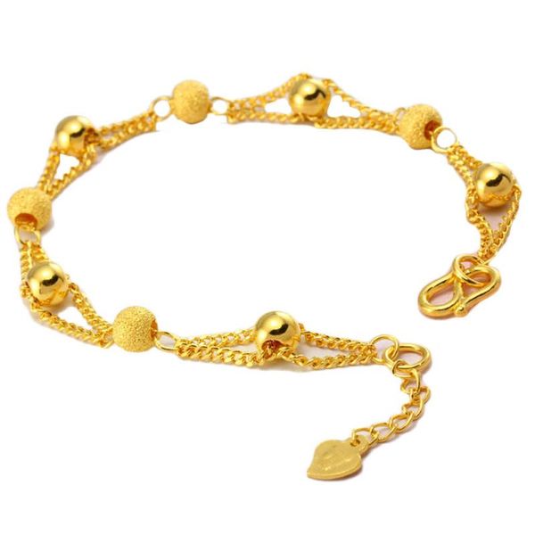 

round beads bracelet gold color trendy ball bangle for women, Golden;silver