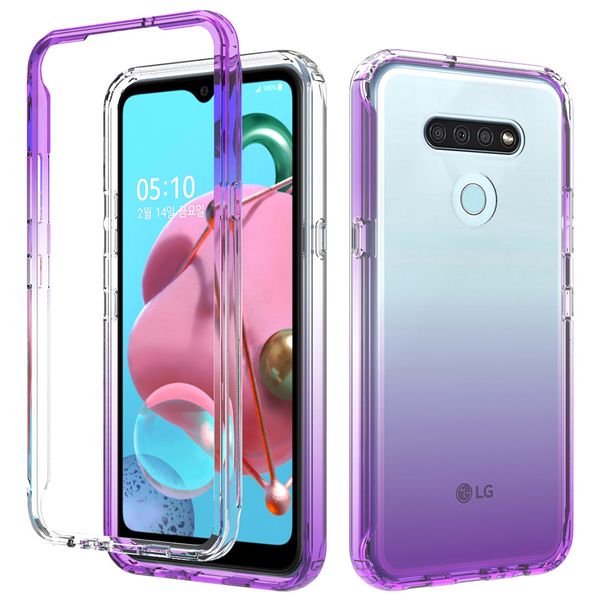 

for lg k51 phone case clear tpu pc slim shock absorption protective case soft tpu bumper & hard plastic back cover for lg k51 k31