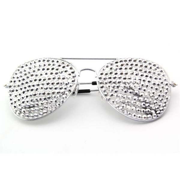 

75% off outlet store online inlaid metal frame wansheng party dance show sunglasses, White;black
