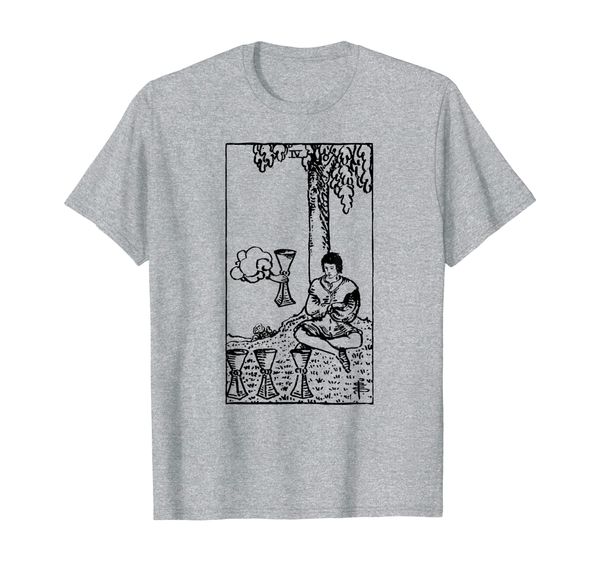 

tarot card : 4 of cups | four of cups | tarot t-shirt, White;black
