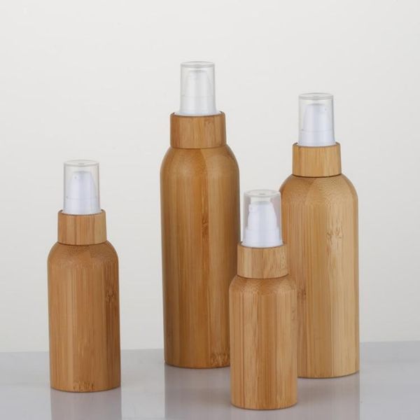 

storage bottles & jars environmental protection container 120ml bottle spray plastic inner, 4 oz bamboo pump serum face cream skincare