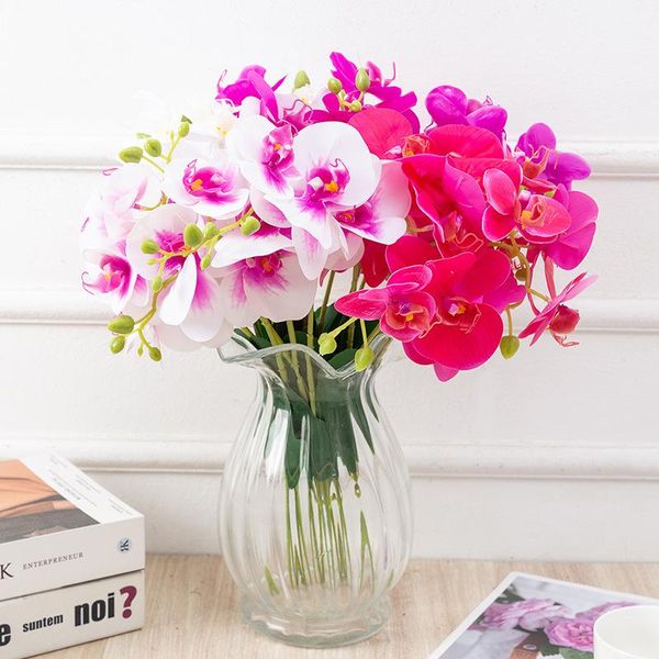 

decorative flowers & wreaths 15 phalaenopsis artificial flower arrangement home el dining table office decoration wedding bedroom