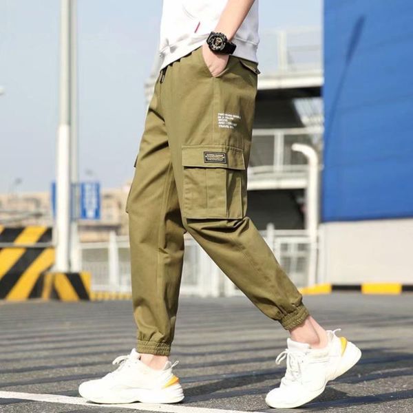 

men's pants cotton harem quality male tracksuit bottoms trousers mens running cargo oversize joggers japanese streetwear, Black
