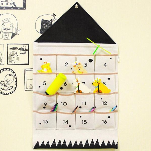 

storage bags 16/24 pockets wall hanging bag canvas waterproof key sundries bedroom simple home organizer