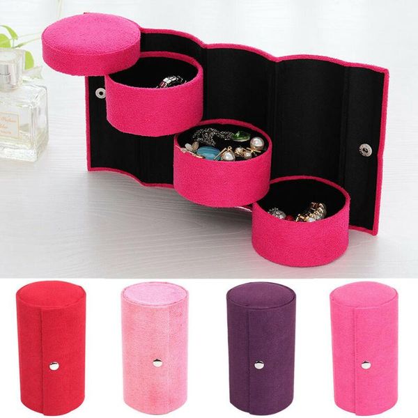 

duffel bags 3layer jewelry box 360Â° rotating storage round choker ring organizer holder case fashion multifunction travel handbag