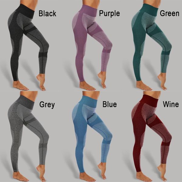 

yoga outfits pants women gym leggings female high waist workout tights jogging wear sports pant for fitness, White;red