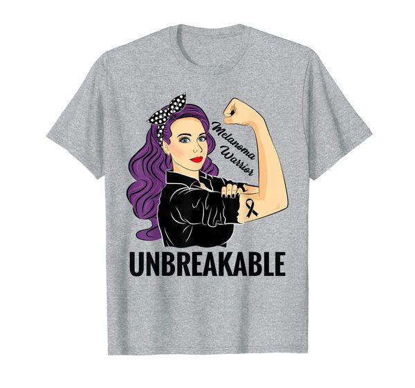 

melanoma warrior unbreakable awareness gift t-shirt, White;black
