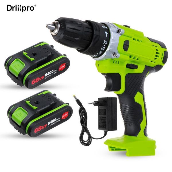 

professiona electric drills drillpro 68vf cordless drill screwdriver power tool mini wireless driver with dc 8400mah lithium-ion 2/1battery