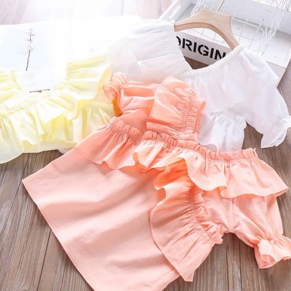 

2021 summer baby girls v-neck blouse wholesale children's clothing, White;black