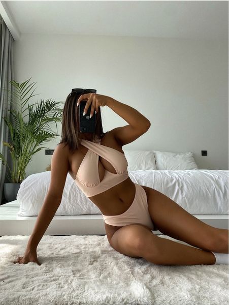 

criss cross front underwire bikini swimsuit k756#, White;black