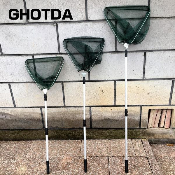 

ga carp fishing net aluminum alloy fish net folding landing with extending pole handle fishing