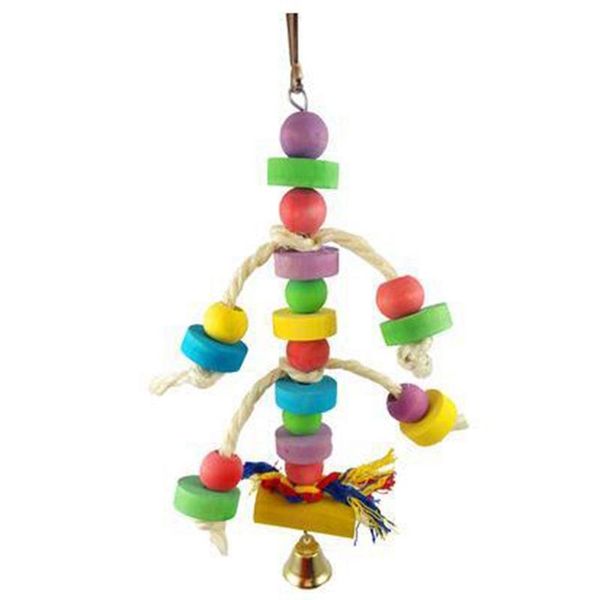 

other bird supplies big deal 1 pcs parrot toys wooden colorful beads with bells for toy parakeet chewing hanging cage accessories