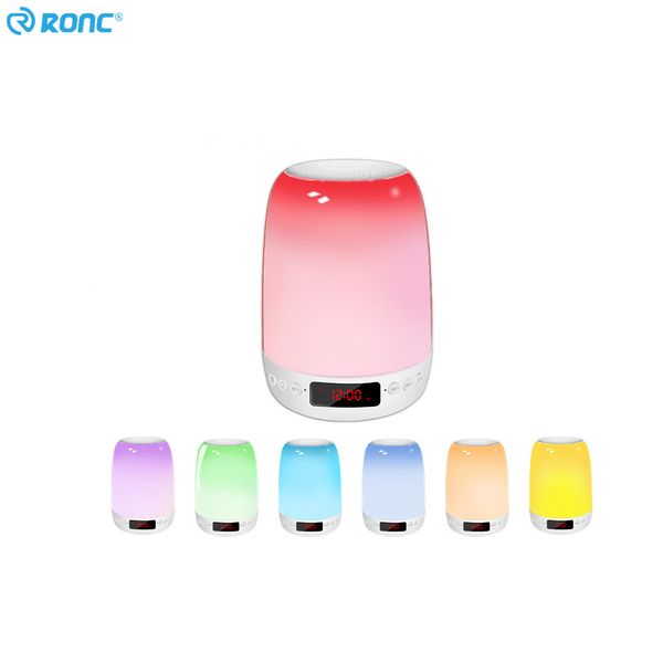 

touch colorful led light sound box speakers mosquito repellent night light tf card wireless bluetooth speaker with display screen