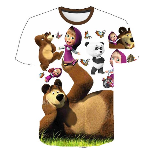 

t-shirts for girls fashionable t-shirts for boys and girls with bears and marta short sleeve anime summer clothes, Blue