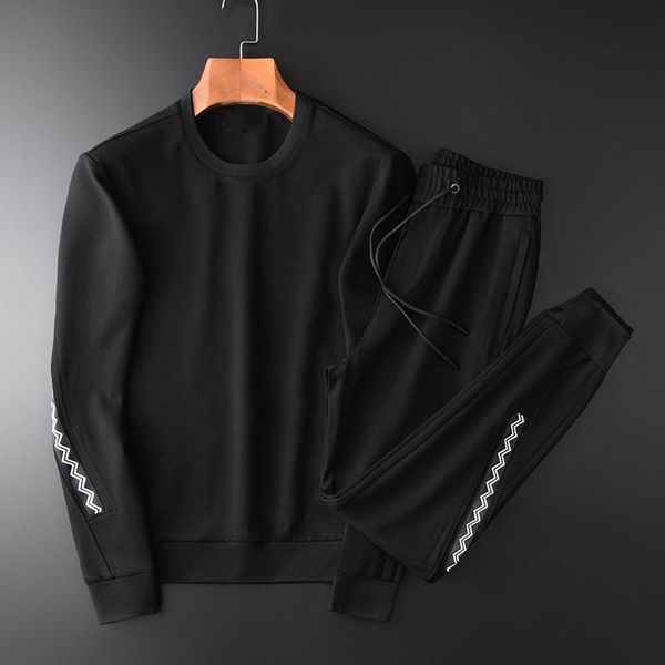 

men's tracksuits mens sets (sweatshirt+pants) luxury spring sport splicing man tracksuit plus size 4xl simple slim fit black male, Gray