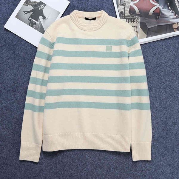 

women's sweaters striped printed sweater men and women loose casual pullover autumn winter style gsep, White;black