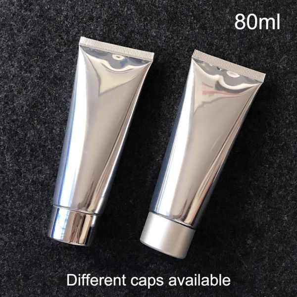 

80ml silver aluminum plastic cosmetic bottle 80g hand cream squeeze tube shampoo lotion packing bottles ing