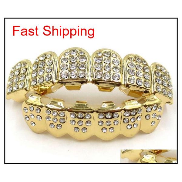 

gold grills hip hop gold iced out cz diamonds teeth silver hiphop jewelry gold teeth grillz rhinestone bottom jllnxf bdesybag, Black