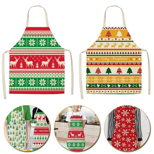

aprons merry christmas linen apron decorations for home kitchen accessories natal navidad year gifts