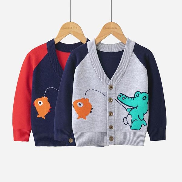 

kids sweater baby boys sweater cartoon knitted cardigan sweater autumn child girls knit clothes children clothing winter, Blue
