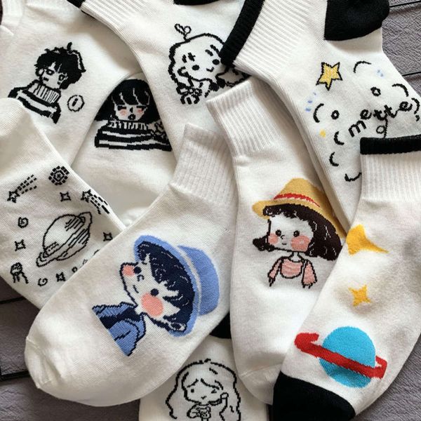 

thin female fashion cartoon cute couple, Black