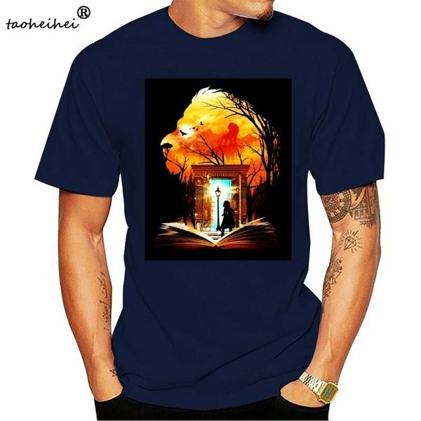 

men's t-shirts chronicles of narnia aslan wardrobe collage ment-shirt tshirt o-neck summer personality fashion men 2021, White;black
