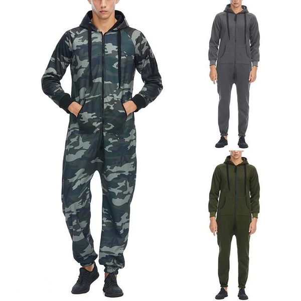 

men's tracksuits autumn men sets fashion double zipper fleece male jumpsuit tide cool hip hop printing tracksuit jogging hooded suit, Gray