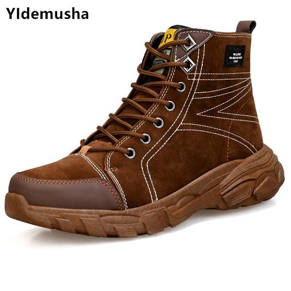 

boots 2021 men winter snow warm men's waterproof pu leather sneakers outdoor male hiking work, Black