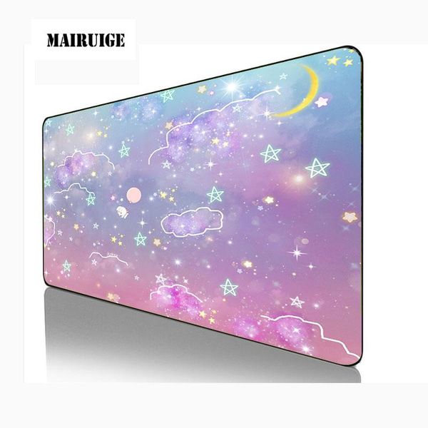 

mouse pads & wrist rests girly pattern gaming hd print computer gamer pink pad locking edge 40*90cm mousepad xxl keyboard pc mice mats for c