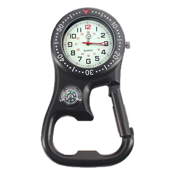 

3in1 mini camping multifunctional accessories digital durable bottle opener design key ring outdoor carabiner watch thermometer