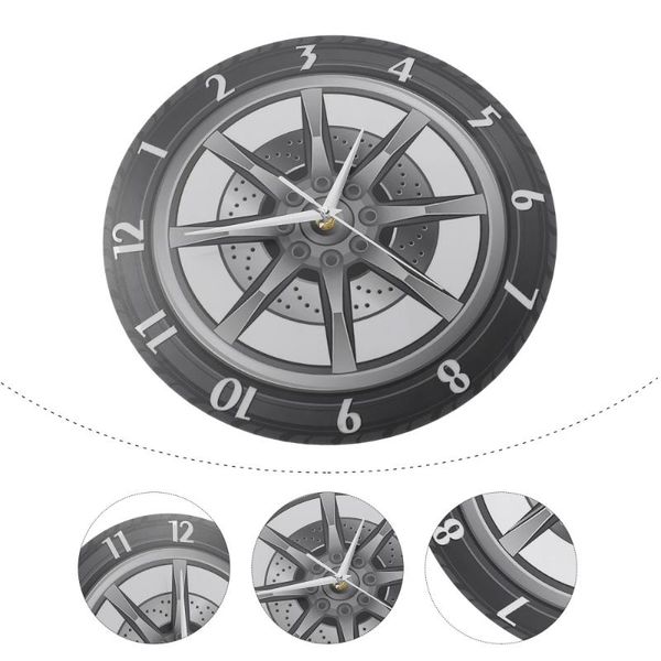 

car wheel clock creative wall clock home decor modern living room mute