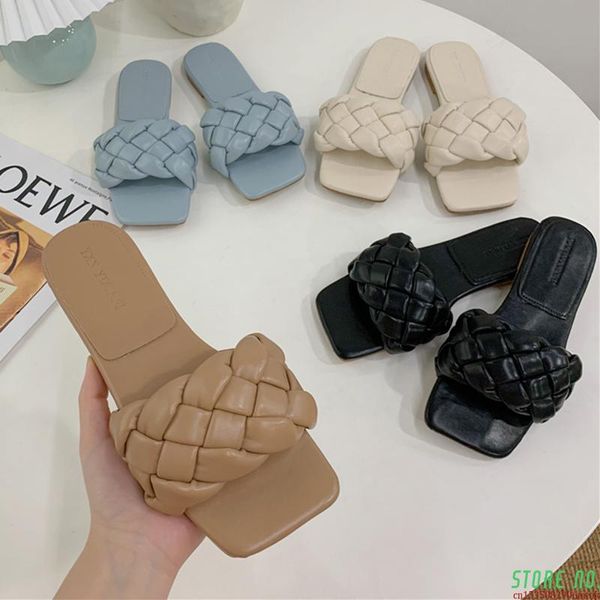 

slippers 2021 luxury slides women flats shales mules fetish summer sandals low high heels prom platform stripper blue beach shoe, Black