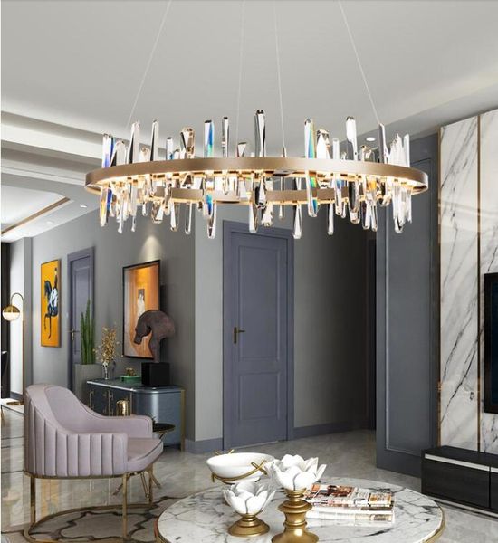

new luster crystal ring chandelier led fashion living room lighting simple home chandelier