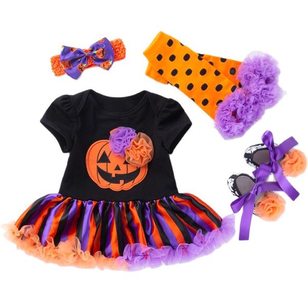 

clothing sets halloween cute infant kids baby girls costumes babies clothes pumpkin striped summer outfits 3 6 9 12 24m, White
