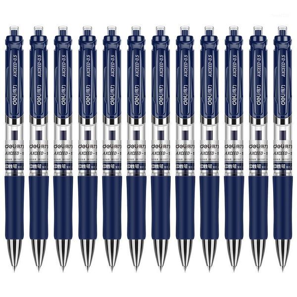 

gel pens deli pen 0.5mm office supplies stationery for students writing black red blue refills gifts1