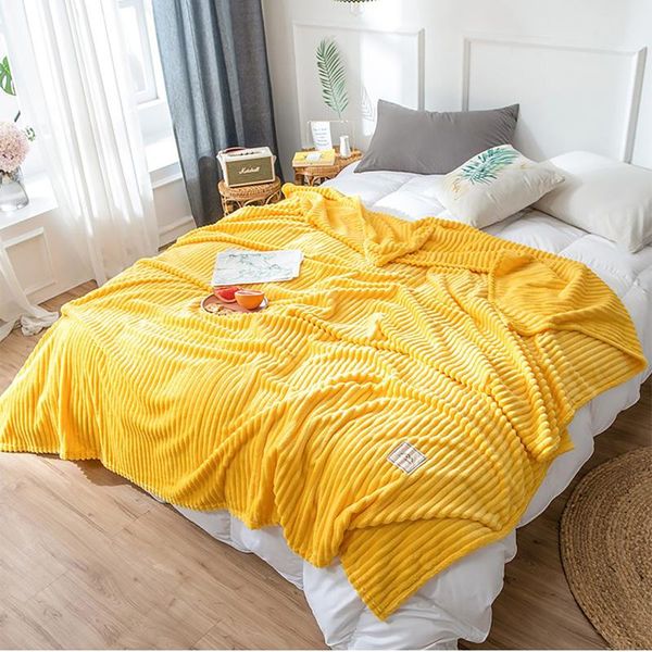

blankets 100cmx150cm solid striped throw blanket flannel fleece super soft winter warm fluffy bed linen bedspread for sofa