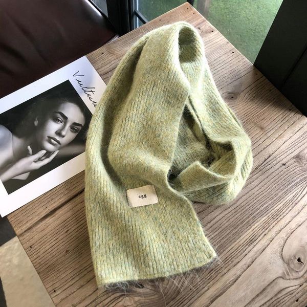 

scarves 2021 winter fashion simple wool solid color knitted women's scarf warm men's and, Blue;gray