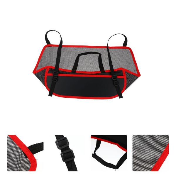 

car organizer 1pc interior storage net hanging bag mesh (red)