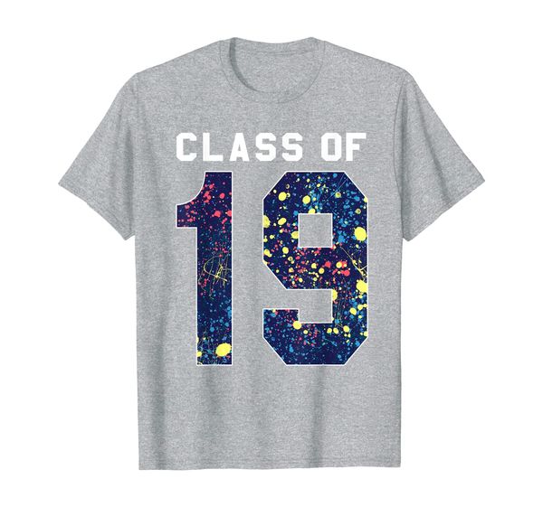 

senior class of 2019 funky spray art graduation gift idea t-shirt, White;black
