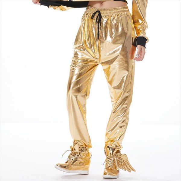 

fashion stage performance jazz ds women capris dance harem pants, gold hip hop loose sweatpants trousers, Black;white