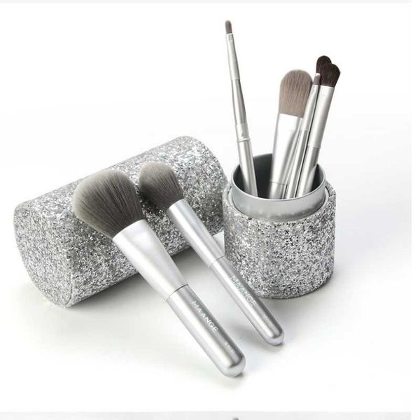 

makeup brushes 2021 7 pcs brush set powder concealer eyebrow eye shadow lip beauty tool design beginner with storage bucket