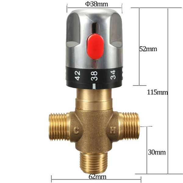 

1pc brass pipe thermostat faucet thermostatic mixing valve bathroom water temperature control faucet cartridges