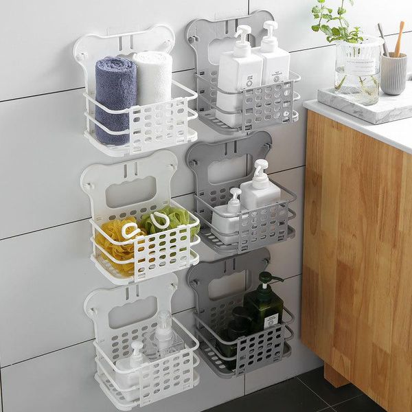 

storage boxes & bins creative wall-mounted organizer for cosmetics bathroom accessories single/double layer bath laundry basket