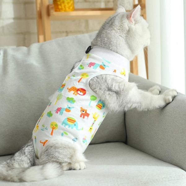 

cat costumes recovery weaning suit breathable elastic vest anti-licking wound protection anti-mite soft pet clothes